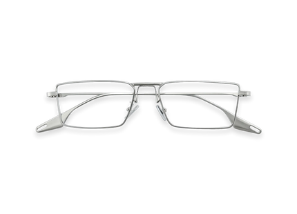 Eydology Kiara Silver Rectangle Eyeglasses 1