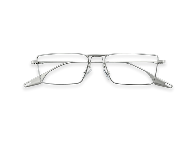 Eydology Kiara Silver Rectangle Eyeglasses 1