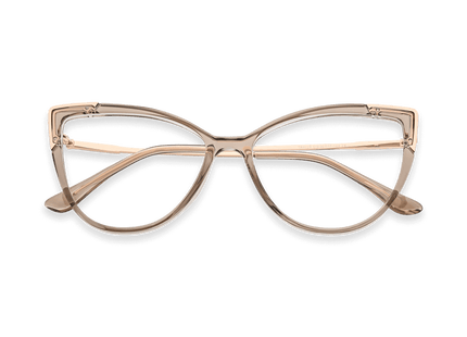 Eydology Kyra Transparent Light Brown/Rose Gold Glasses 1