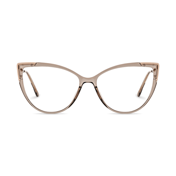Eydology Kyra Transparent Light Brown/Rose Gold Glasses 2
