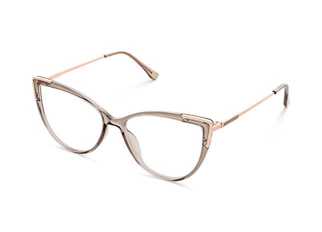 Eydology Kyra Transparent Light Brown/Rose Gold Glasses 3