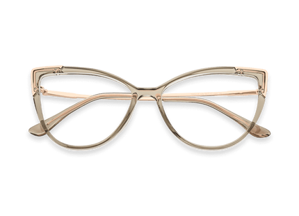 Eydology Kyra Transparent Light Green/Rose Gold Glasses 1