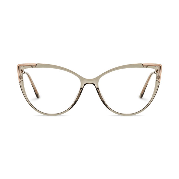 Eydology Kyra Transparent Light Green/Rose Gold Glasses 2