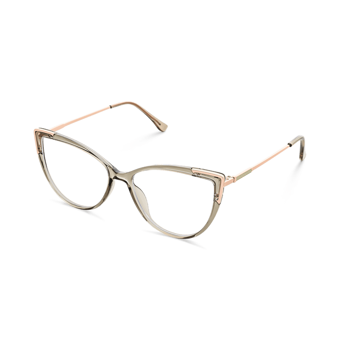 Eydology Kyra Transparent Light Green/Rose Gold Glasses 3