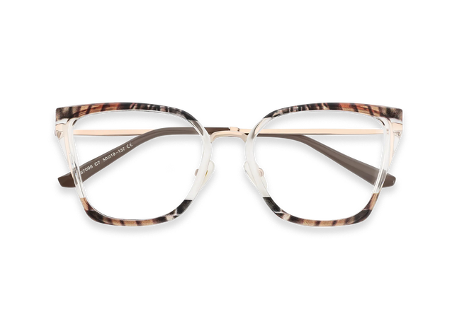 Eydology Lainey Gold/Brown Stripes Glasses 1