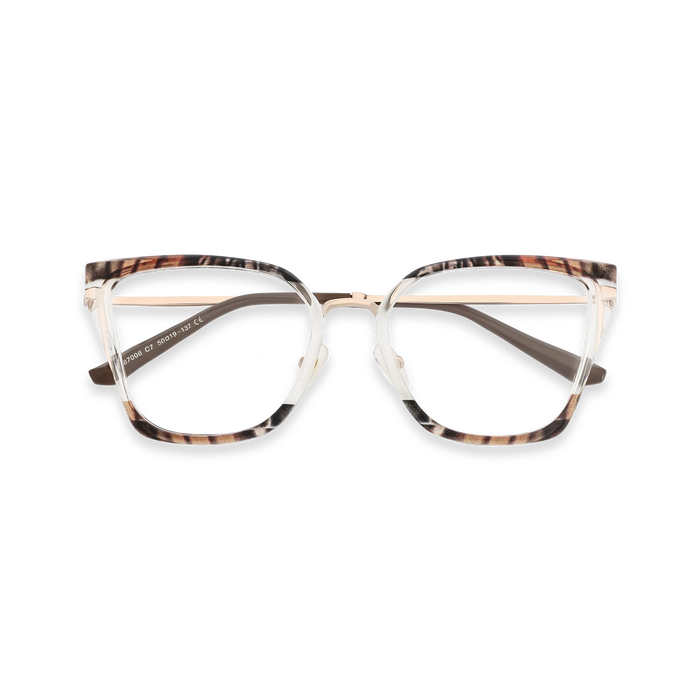 Eydology Lainey Gold/Brown Stripes Glasses 1