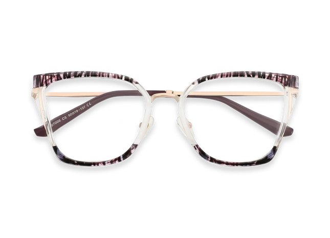 Eydology Lainey Gold/Purple Stripes Glasses 1