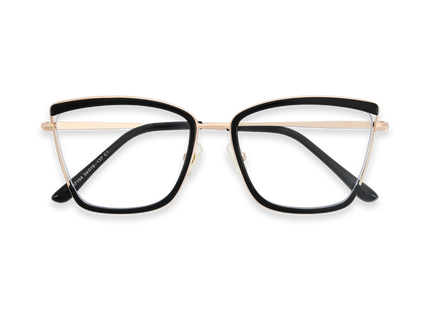 Eydology Lane Gold/Black Square Women's Glasses 1