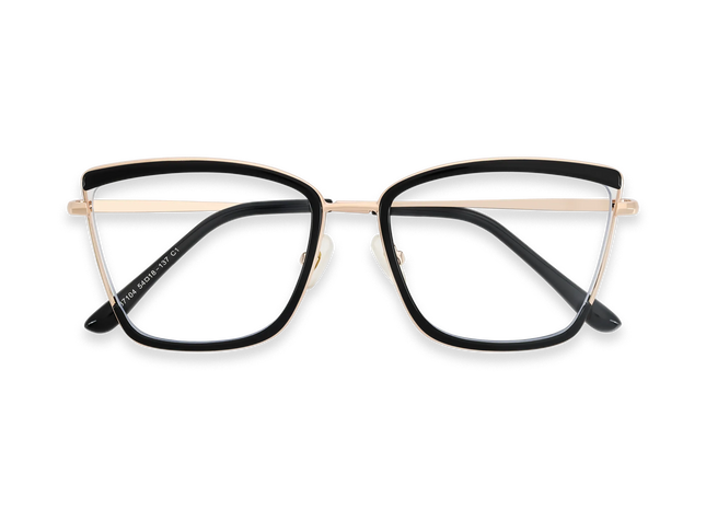 Eydology Lane Gold/Black Square Women's Glasses 1