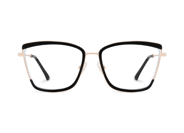 Eydology Lane Gold/Black Square Women's Glasses 2