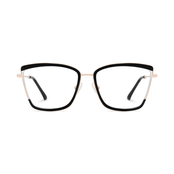 Eydology Lane Gold/Black Square Women's Glasses 2