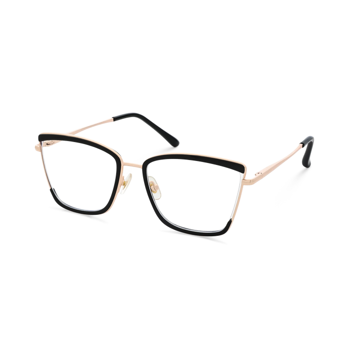 Eydology Lane Gold/Black Square Women's Glasses 3