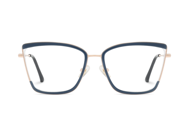 Eydology Lane Gold/Dust Blue Square Women's Glasses 2