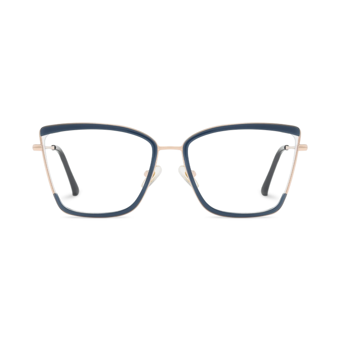 Eydology Lane Gold/Dust Blue Square Women's Glasses 2