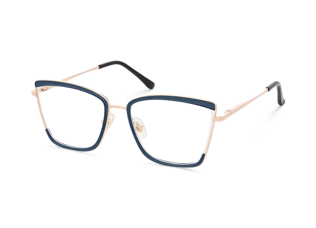 Eydology Lane Gold/Dust Blue Square Women's Glasses 3