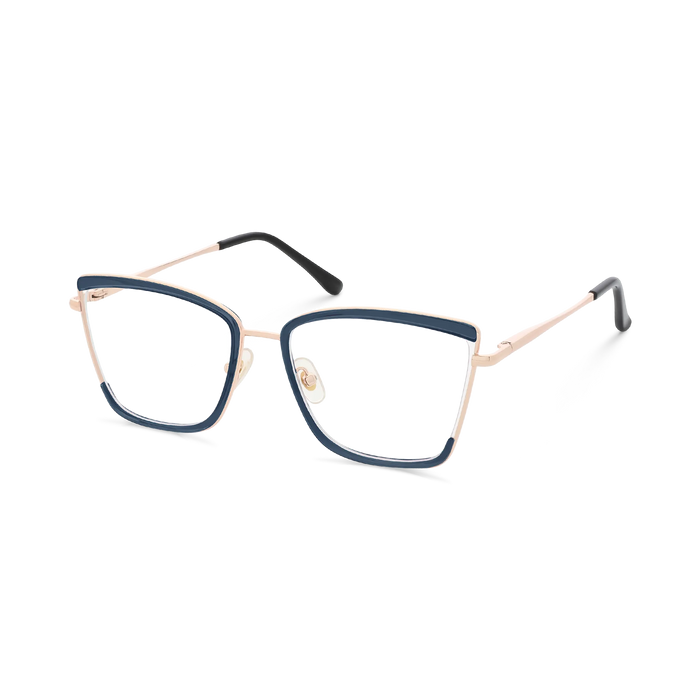 Eydology Lane Gold/Dust Blue Square Women's Glasses 3