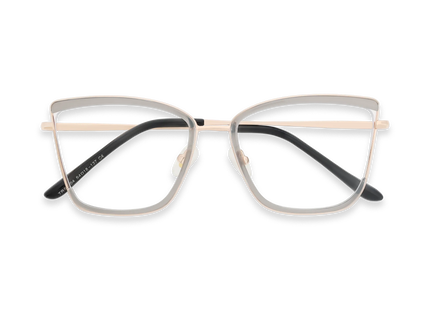 Eydology Lane Gold/Grey Square Women's Glasses 1