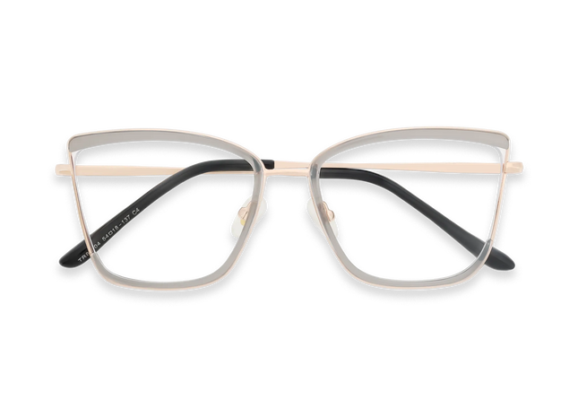Eydology Lane Gold/Grey Square Women's Glasses 1