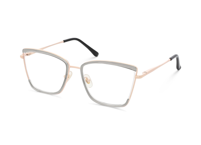 Eydology Lane Gold/Grey Square Women's Glasses 3