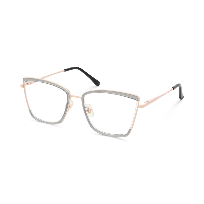 Eydology Lane Gold/Grey Square Women's Glasses 3