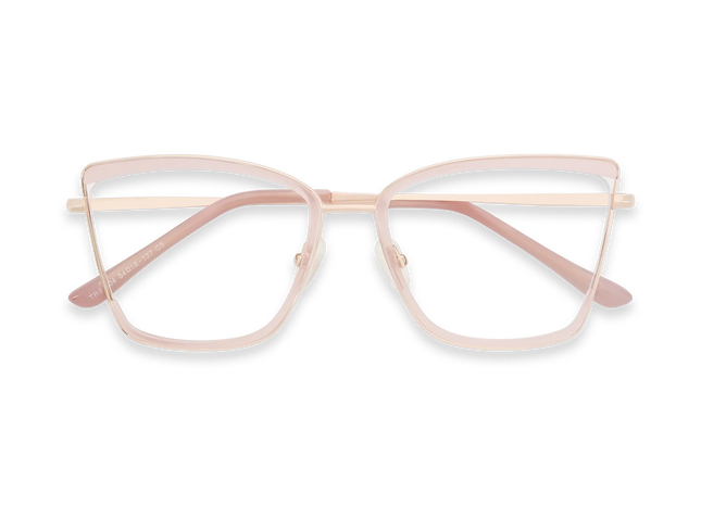 Eydology Lane Gold/Pink Square Women's Glasses 1
