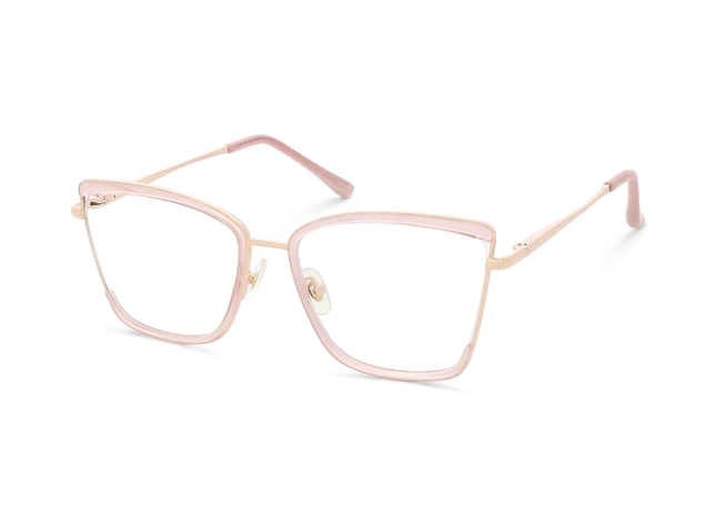 Eydology Lane Gold/Pink Square Women's Glasses 3