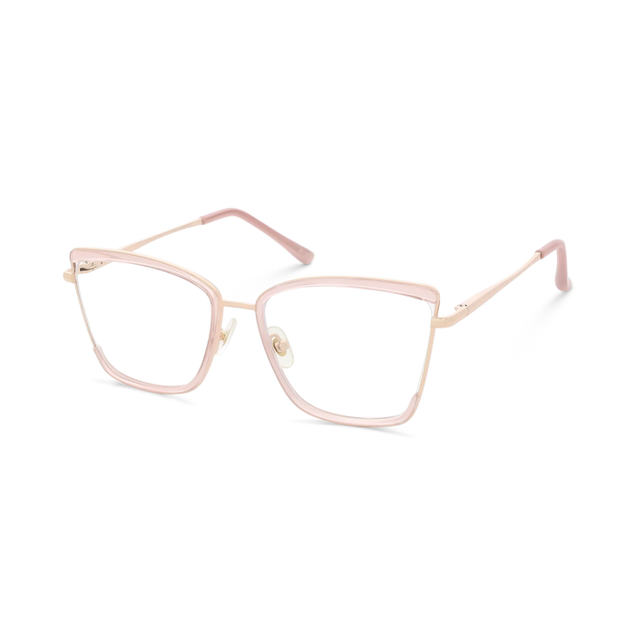 Eydology Lane Gold/Pink Square Women's Glasses 3