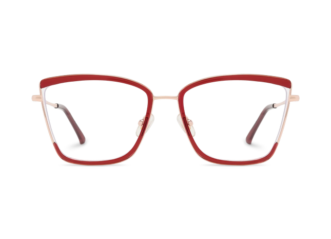 Eydology Lane Gold/Red Square Women's Glasses 2