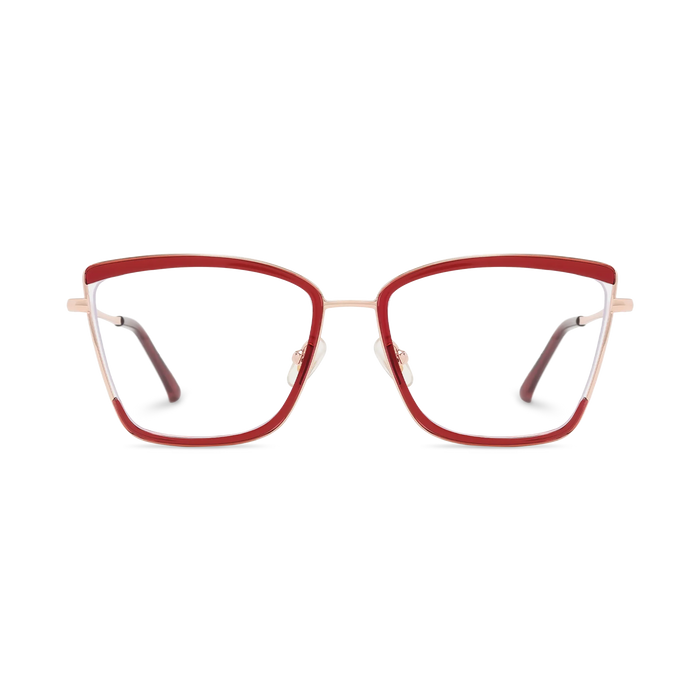 Eydology Lane Gold/Red Square Women's Glasses 2