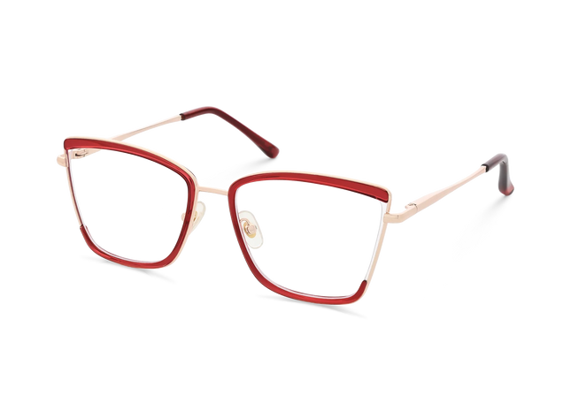 Eydology Lane Gold/Red Square Women's Glasses 3