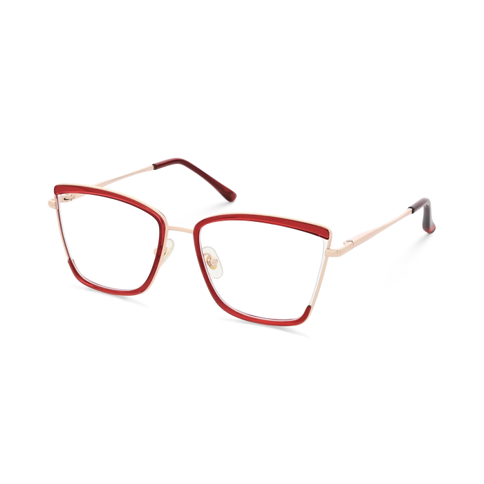 Eydology Lane Gold/Red Square Women's Glasses 3