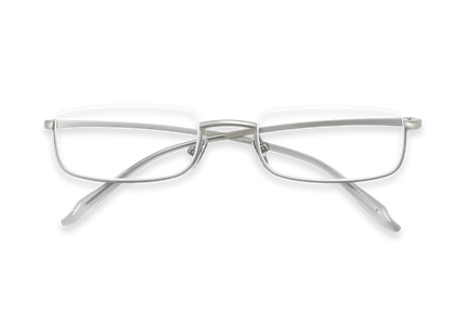 Eydology Layla Silver Semi-Rimless Glasses 1