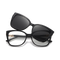Eydology Lea Black / Polarized Grey Lens Clip On Sunglasses 1