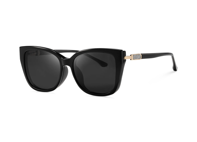 Eydology Lea Black / Polarized Grey Lens Clip On Sunglasses 2