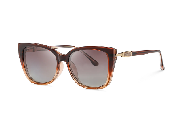 Eydology Lea Brown/ Polarized Brown Gradient Lens Clip On Sunglasses 2
