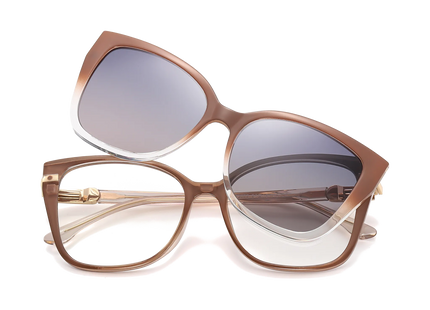 Eydology Lea Brown with Clear Gradient/ Polarized Smoky Rose Lens 1