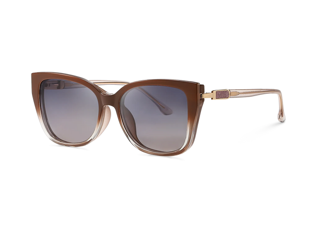 Eydology Lea Brown with Clear Gradient/ Polarized Smoky Rose Lens 2
