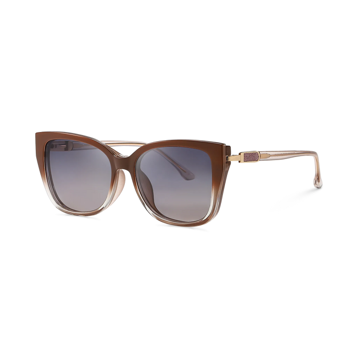 Eydology Lea Brown with Clear Gradient/ Polarized Smoky Rose Lens 2