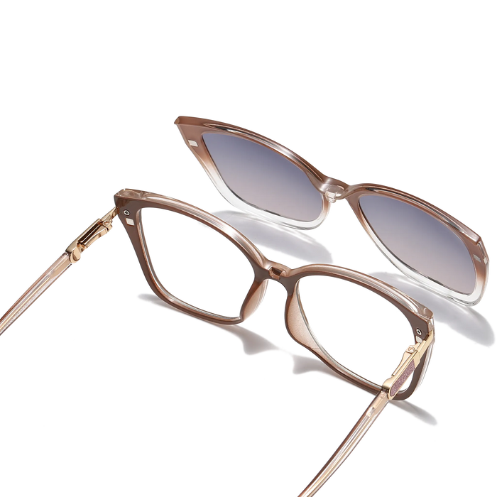 Eydology Lea Brown with Clear Gradient/ Polarized Smoky Rose Lens 3