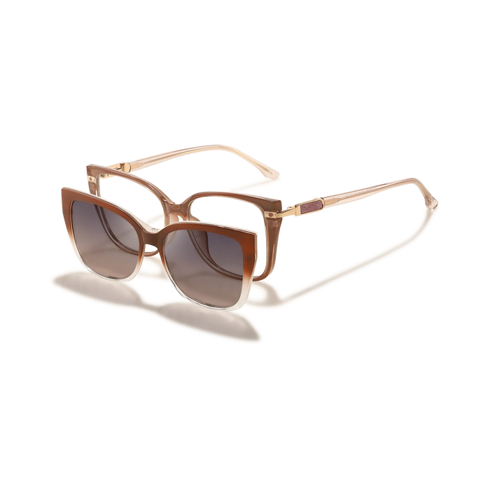 Eydology Lea Brown with Clear Gradient/ Polarized Smoky Rose Lens 4