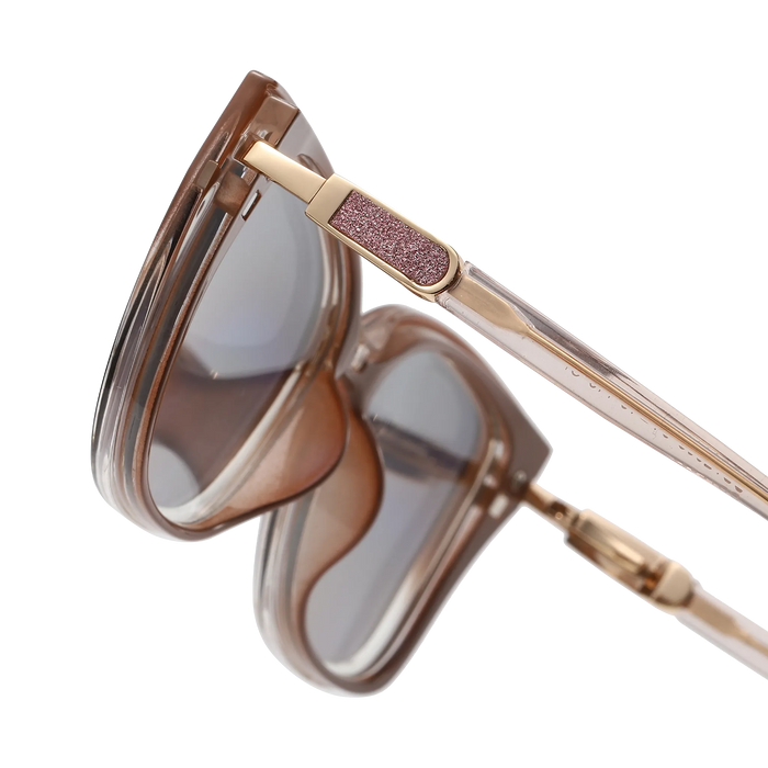 Eydology Lea Brown with Clear Gradient/ Polarized Smoky Rose Lens 5