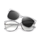 Eydology Lea Clear Grey / Polarized Grey Lens Clip On Sunglasses 1