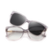 Eydology Lea Grey to Pink Gradient / Polarized Grey Lens Clip On Sunglasses 1