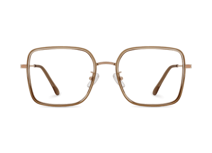 Eydology Leonel Crystal Light Brown/Rose Gold Eyewear 1