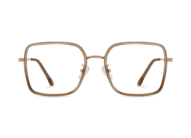 Eydology Leonel Crystal Light Brown/Rose Gold Eyewear 1