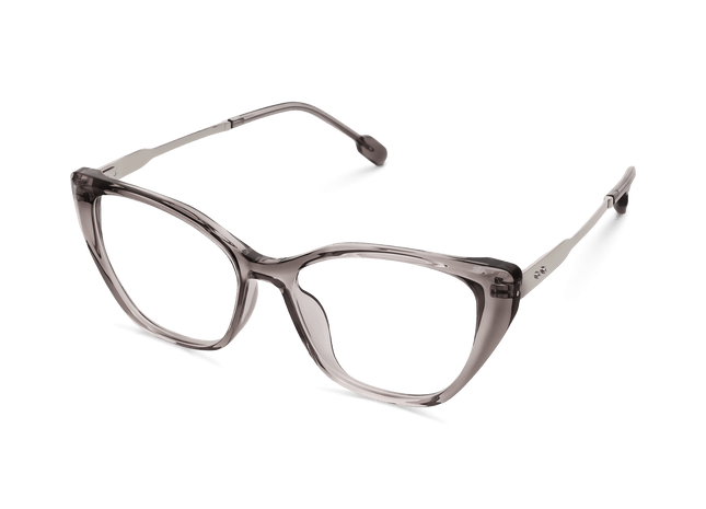 Eydology Lina Clear Grey Light Orange inside/Silver Glasses 3