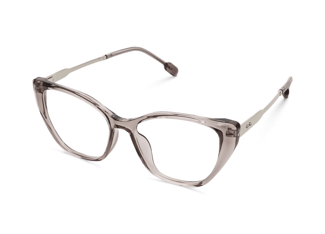 Eydology Lina Clear Light Grey Pink/Silver Glasses 3