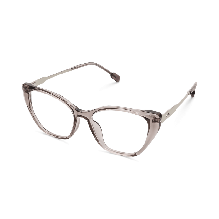 Eydology Lina Clear Light Grey Pink/Silver Glasses 3