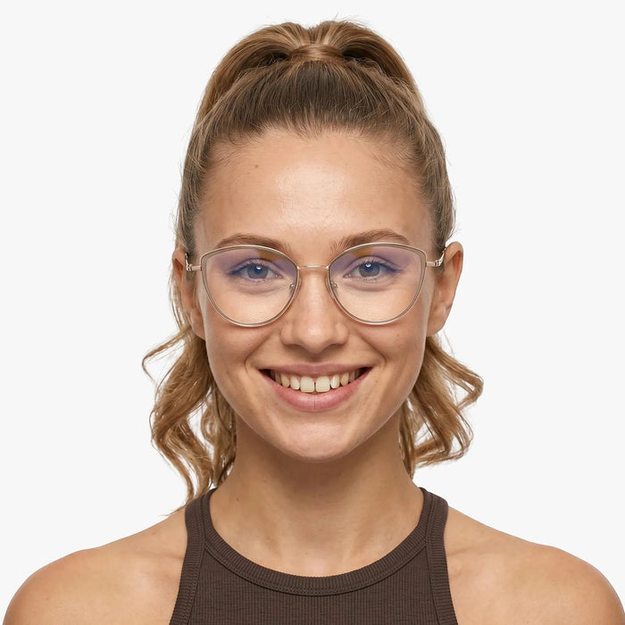 Eydology Livia Clear Grey Brown/Light Gold Glasses 3
