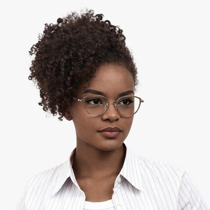 Eydology Livia Clear Grey Brown/Light Gold Glasses 4